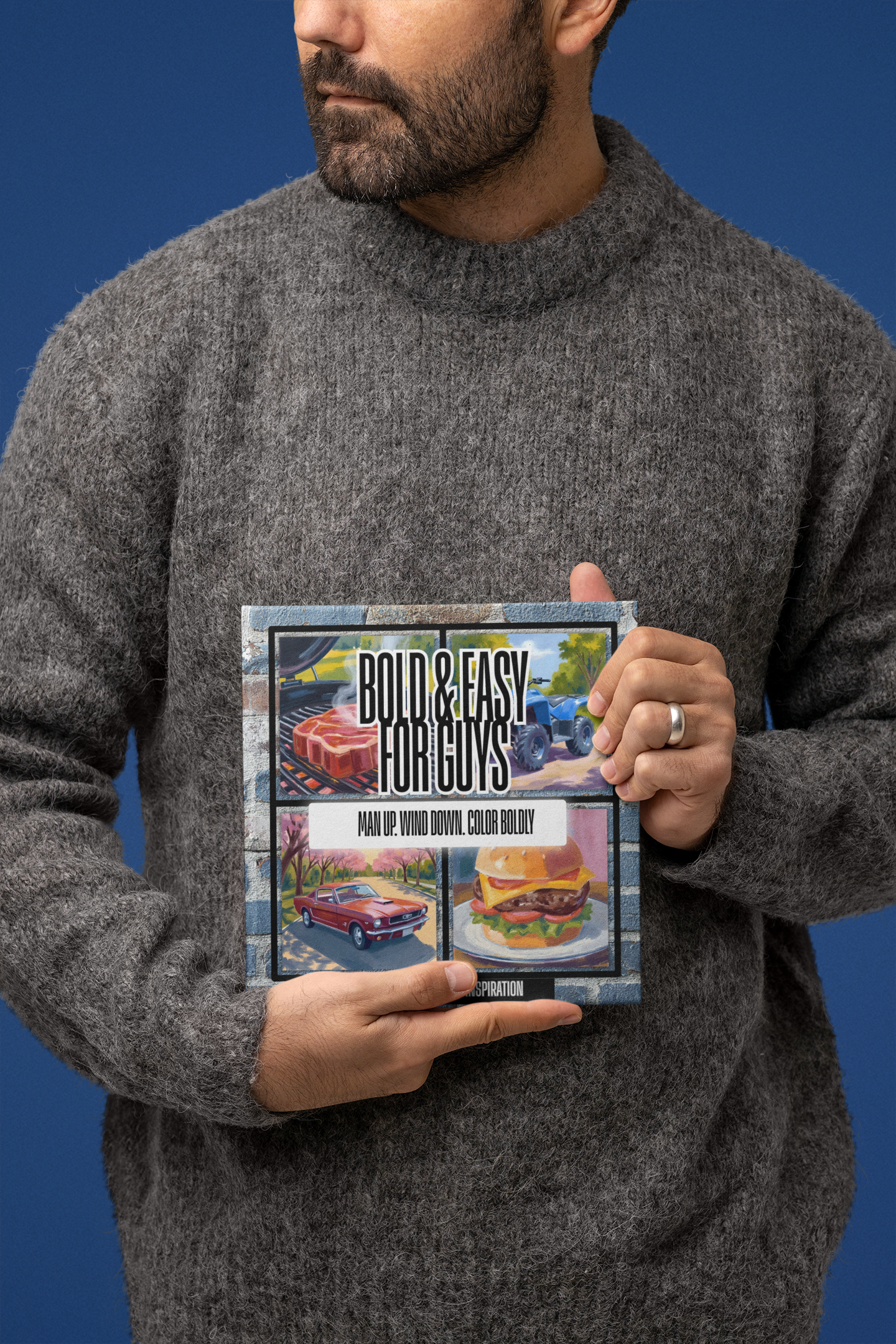 Bold and Easy Coloring Book for Guys: Man Up. Wind Down. Color Boldly